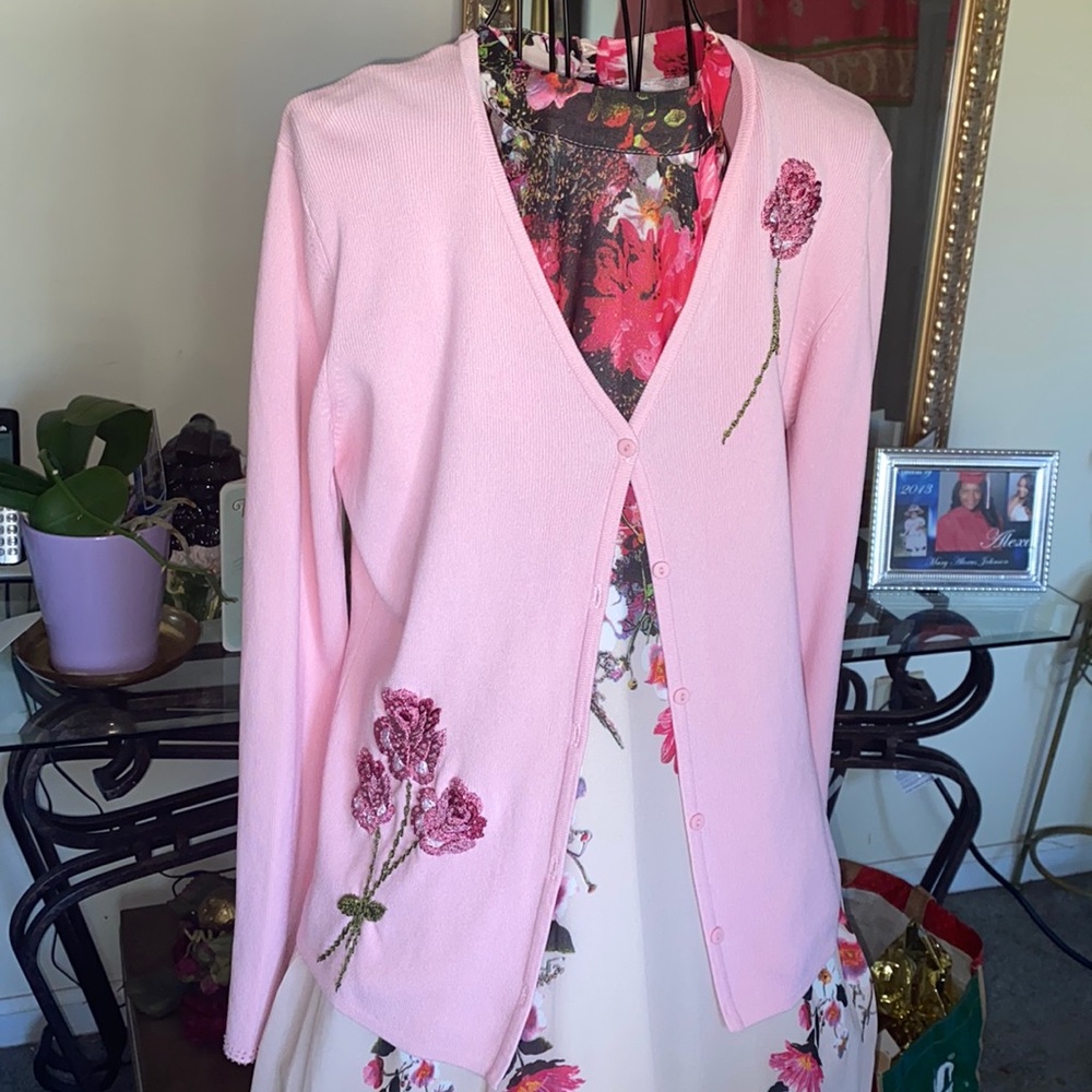 Francesca evening Beautiful Embroidered Flowers sweater